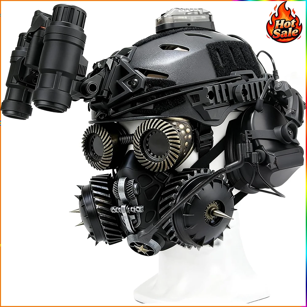 

FANAO TW3.0 Tactical Bump Helmet, Gothic Military Style with Comm System Cyberpunk Airsoft Helmet Kit for Paintball & Cosplay