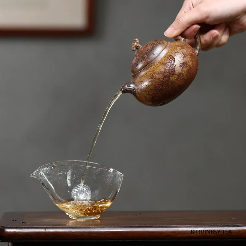 التقاليد الصينية ييشينغ الأرجواني الطين إبريق الشاي المنزلية الجمال براد شاي اليدوية القرع شكل غلاية Zisha Teaware طقم شاي 260 مللي #3