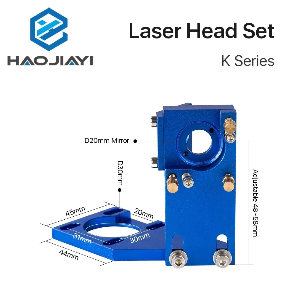 K Series Blue Golden  CO2 Laser Head Set with Lens Mirror for 2030 4060 K40 Laser Engraving Cutting Machine