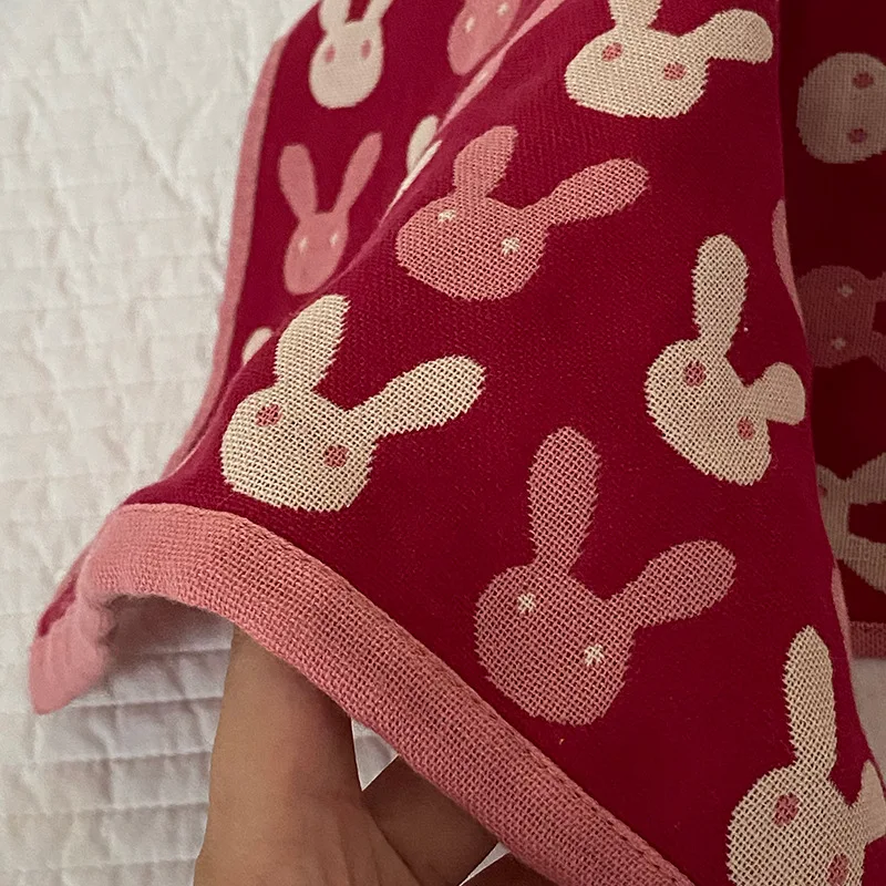 Kawaii Small Animal Three-layer Cotton Gauze Square Towel Cartoon Soft Absorbent Wash Face Towels with Hook Bib for Women Child