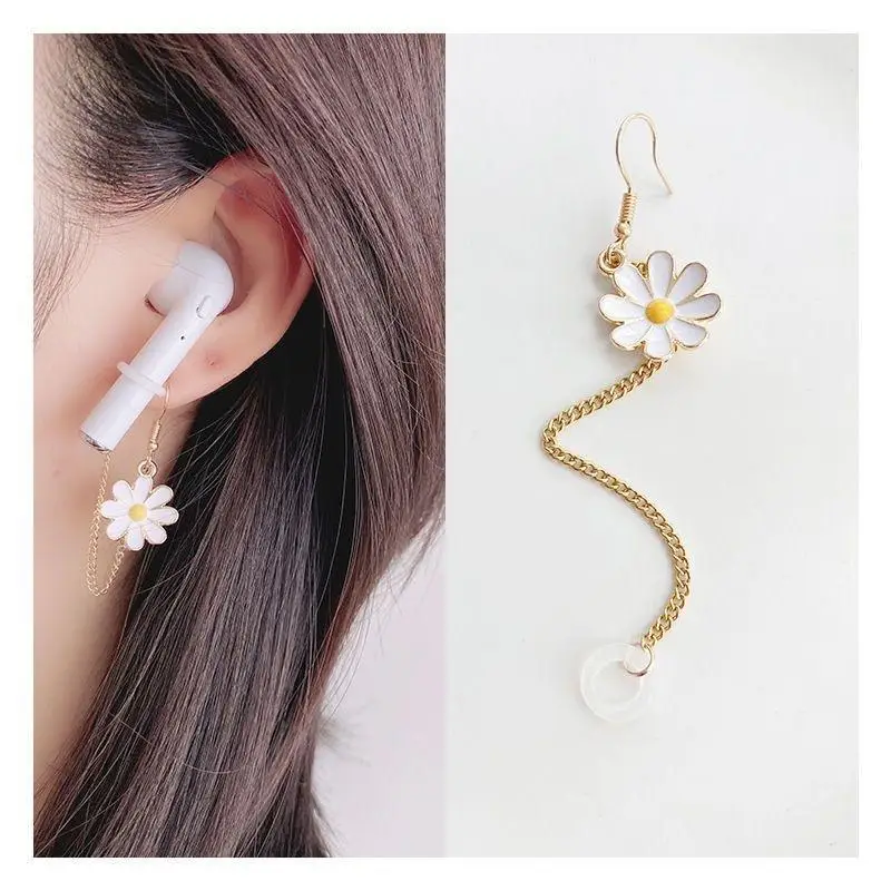 Cute Decor Ear Cuff With Anti Lost Gold Chain For Wireless Earbuds Suitable For Daily Wear Outdoor Activities To Secure Earbuds