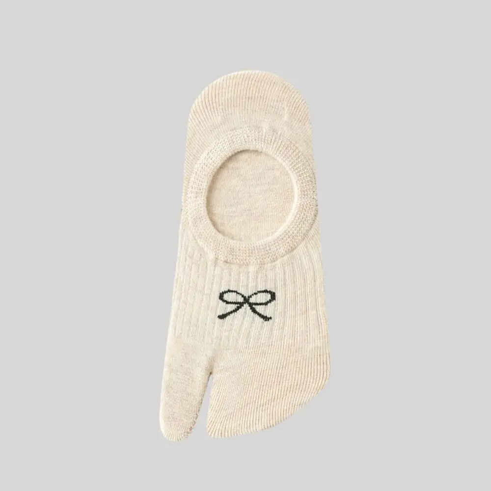 3 أزواج موضة قصيرة أنبوب اثنين تو قارب الجوارب غير مرئية المضادة للانزلاق الحلو القوس الجوارب الجوارب تنفس سبليت تو الكاحل الجوارب الصيف