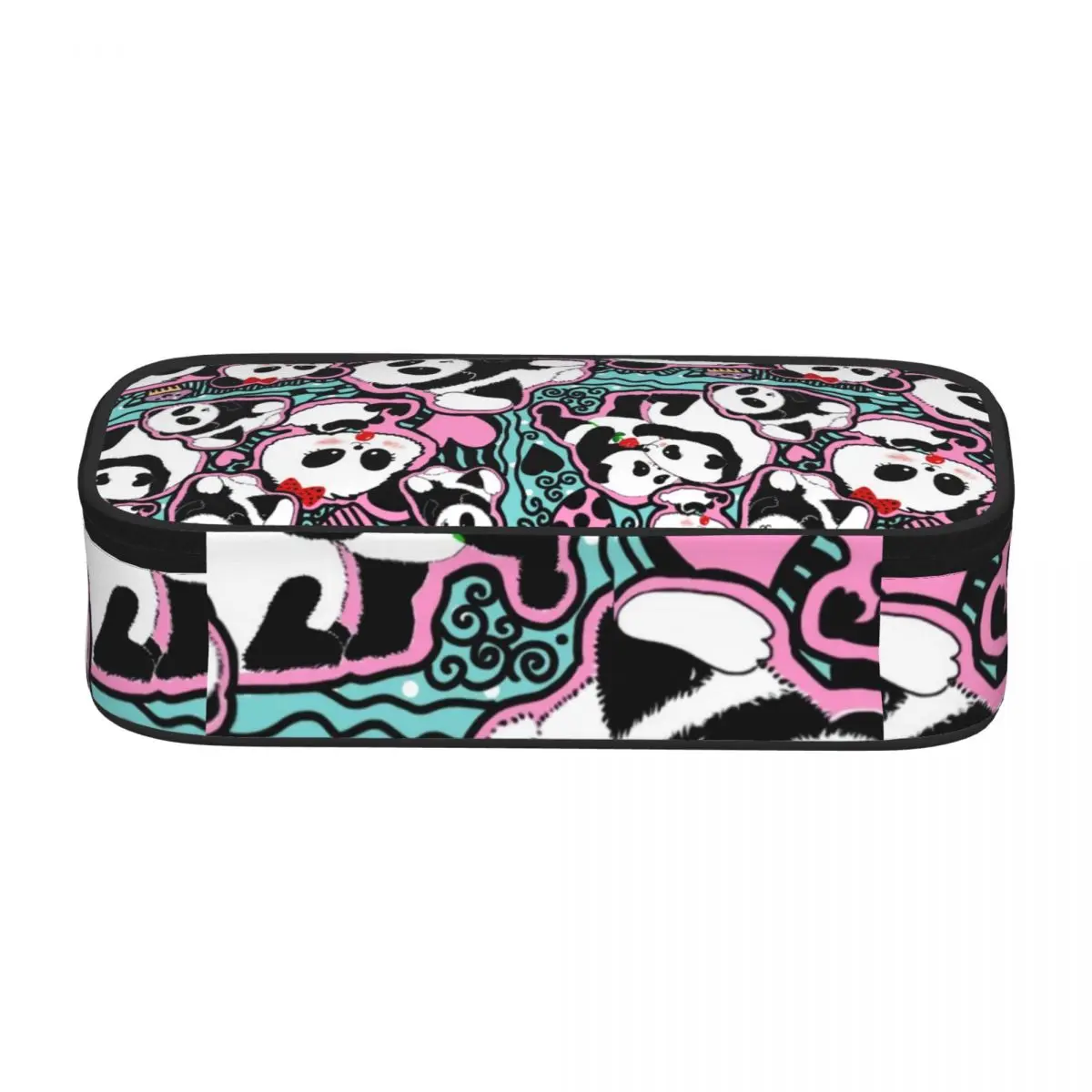 Kawaii Panda Bear Pencil Case Cute Animal Print Stationery Multi Function Zipper Pencil Box Teens Fashion Pen Pouch