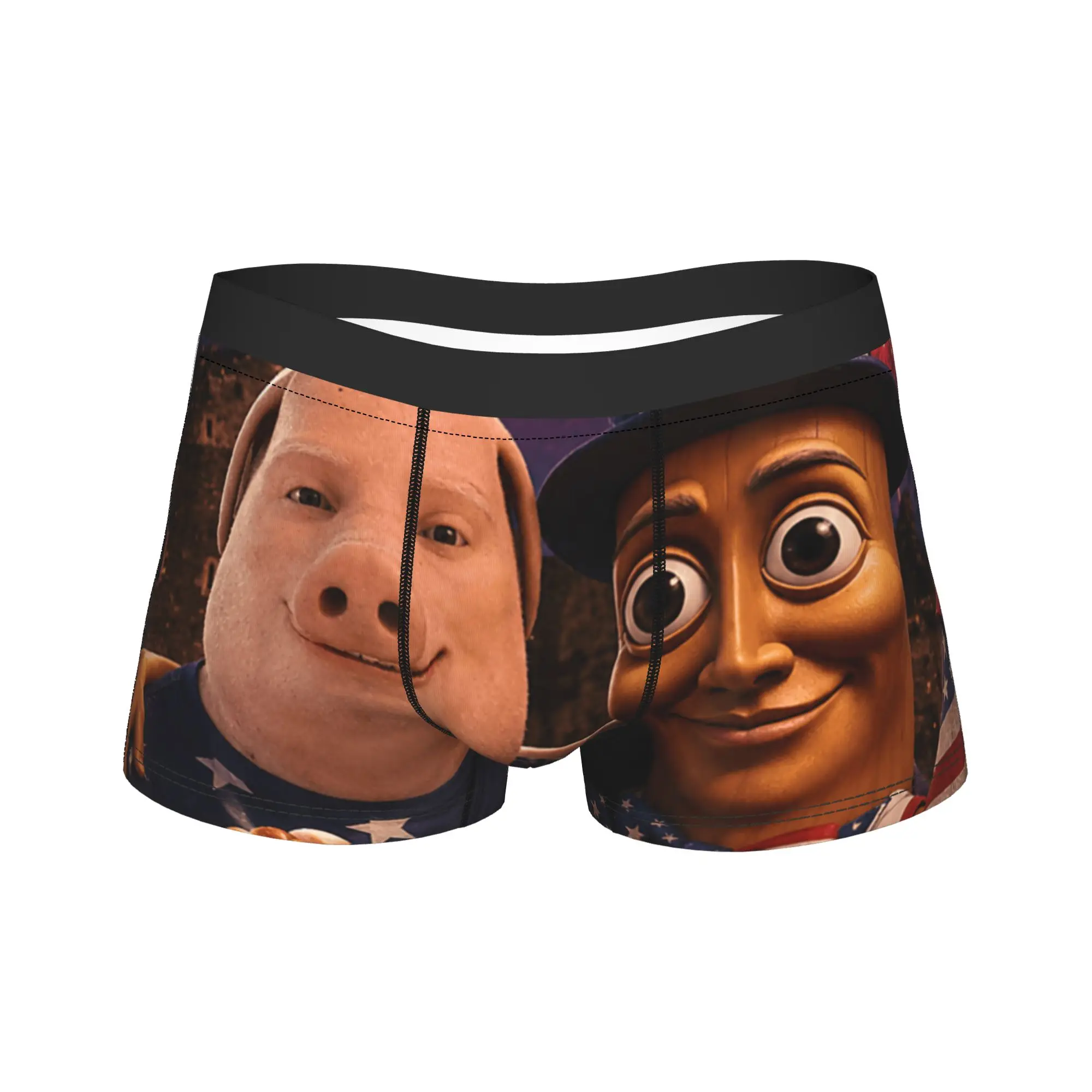 John Pork Tung Sahur Freedom Calling Meme Underwear  Customs Boxershorts Trenky Males Underpants Comfortable Shorts Briefs Gift