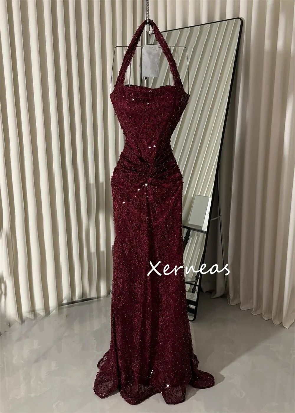 Abiti lunghi con lacci da sera formale con paillettes scintillanti personalizzati Abiti lunghi con lacci Occasioni su misura Abito da festa affascinante Stile moderno