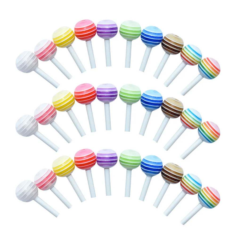 30Pcs Simulated Lollipops Colorful Miniature Lollipop Decorations for Mini House Supplies Bright Realistic Lollipop Adornments