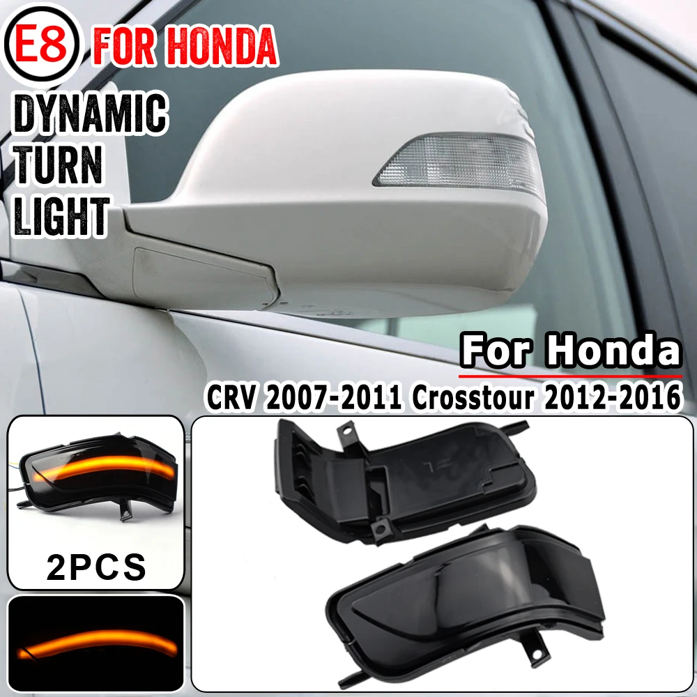 2pcs LED Dynamic Turn Signal Indicator Light Blinker Lamp For Honda CRV CR-V 2007-2011 Side Rearview Mirror Light