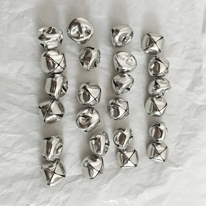 Cross Shape Design 6mm Jingle Bell Charms 185 pcs, perfect for Wedding Decoration, Clear Crisp Sound, Silver