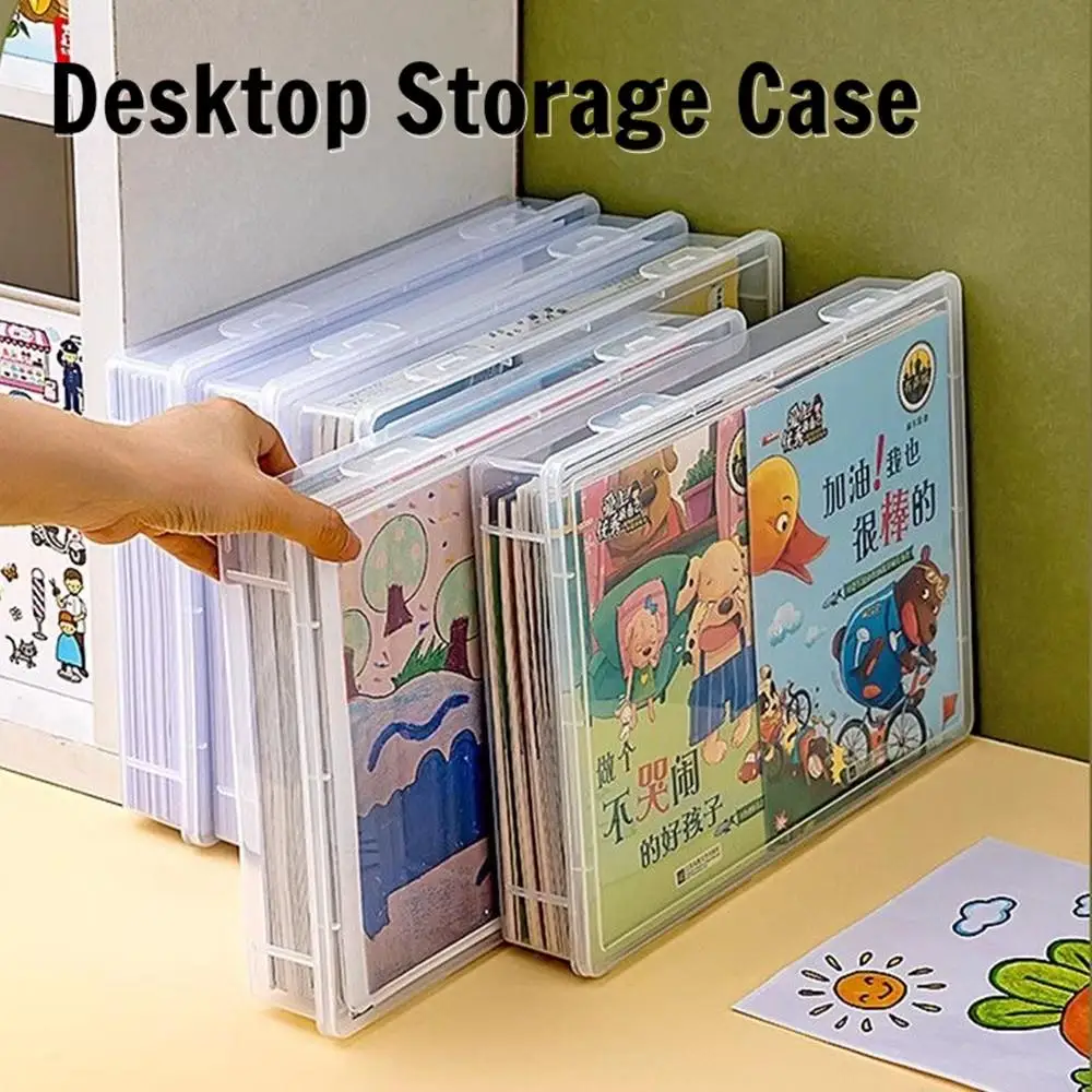 

Hot Large-Capacity Plastic Storage Box Transparent Pencil Case Dustproof Desktop Storage Case Multi-functional Office Supplies
