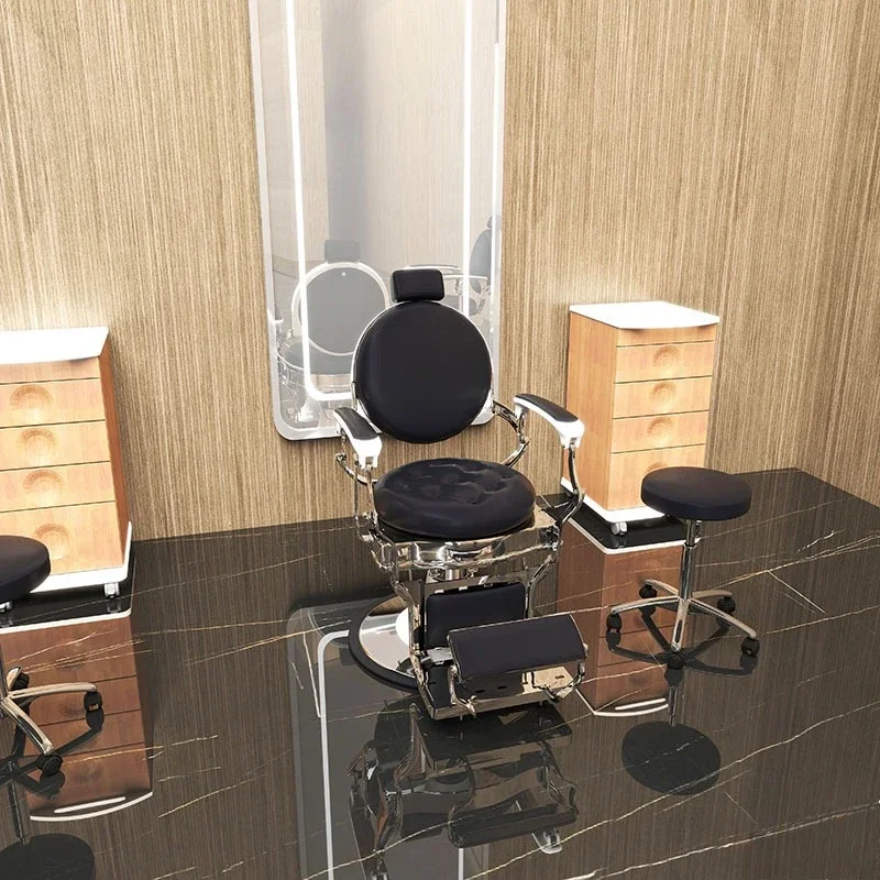 Barber shop oil head chair Yalong retro reclining shaving barber chair hair salon special hair hair cutting