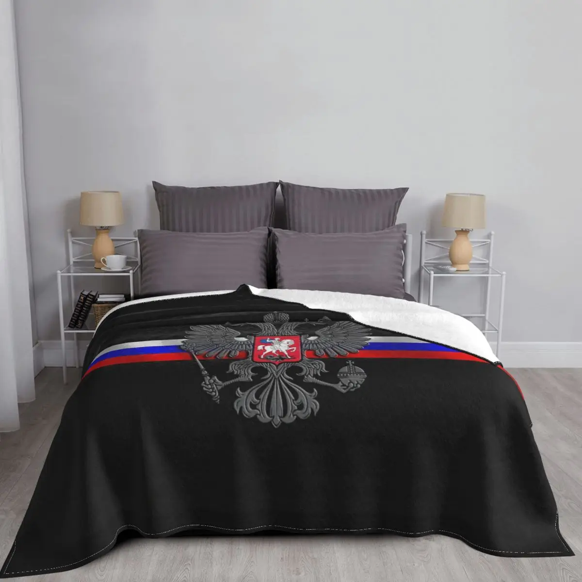 Russia Proud Flannel Blankets Soviet Russian Flag CCCP Communist Socialist Throw Blankets for Sofa Bedding Lounge Quilt