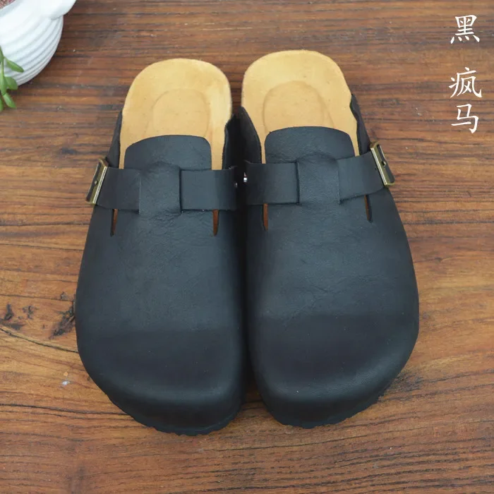 Careaymade-Genuine leather slippers,pure handmade cowhide flat mes slippers,Korean Comfortable women's shoes big size 35-47