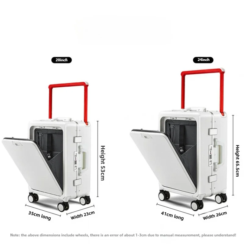 Neuer breiter Trolley-Koffer, Reise-Trolley mit großem Fassungsvermögen, hochwertiger Aluminiumrahmen, Passwortkoffer, langlebiger Trolley-Koffer