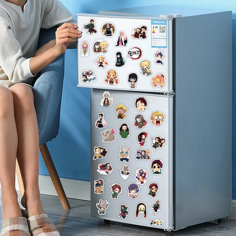 50pcs Set Anime Demon Slayer Series Kamado Tanjirou Nezuko Zenitsu Inosuke Tomioka Giyuu Figures Stickers Decoration Fans Gift