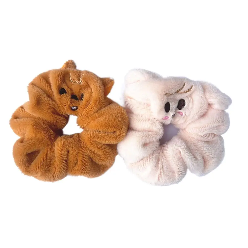 Cartoon Fabric Rabbit Hair Rope Elastic Knotted Rabbit Ears Hairband Hair Accessories Solid Colors Headwrap for Women