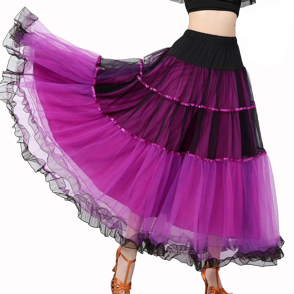 Moden Dance Grote Rok Ballroom Dance Gaas Grote Rok Square Dance Performance Rok Lang