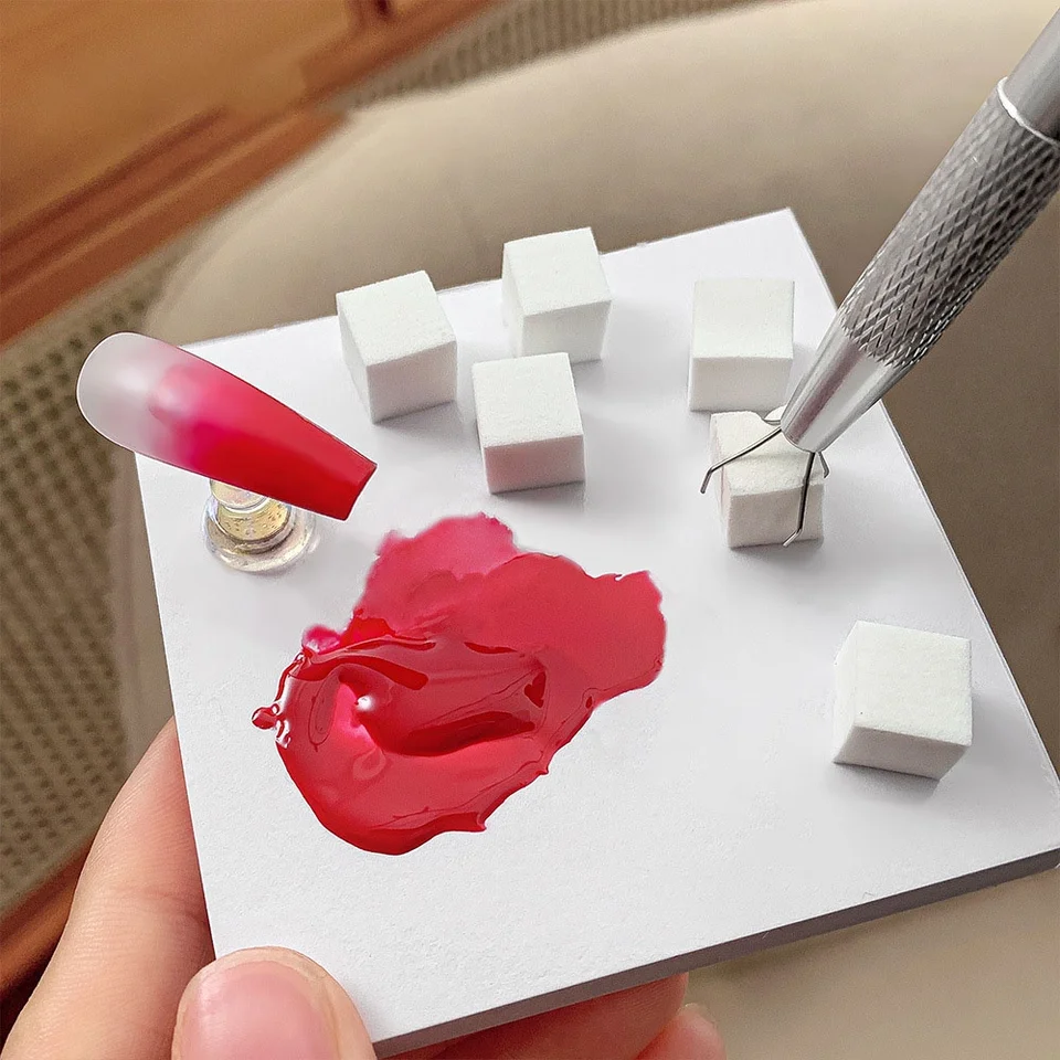 Pinzas de esponja de acero inoxidable para arte en uñas, clip de esponja suave, herramienta de manicura, punteador, pincel de uñas, agarre 2