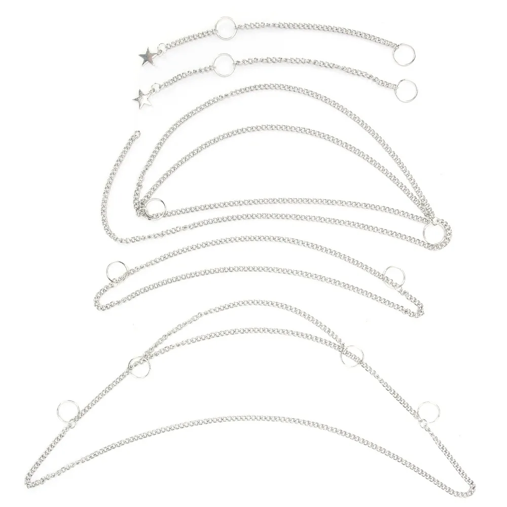 

Silver Hair Braid Chain Small Hanging Beads Punk Style Dreadlocks Hair Chains Stylish Decorative Braid Chain Set For Festival