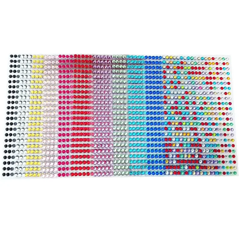 new Party and Festival DIY Decoration 12 color Acrylic Sticker 3/4/5/6mm Diy crystal Diamond Self Adhesive Rhinestone Stickers