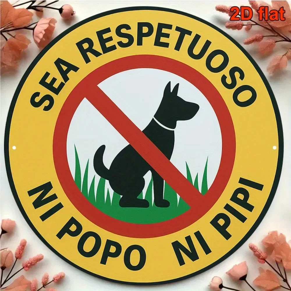 Vintage Metal Tin Sign 8x8 Inch No Dog Urination Notice for Outdoor Garden Lawn Decor