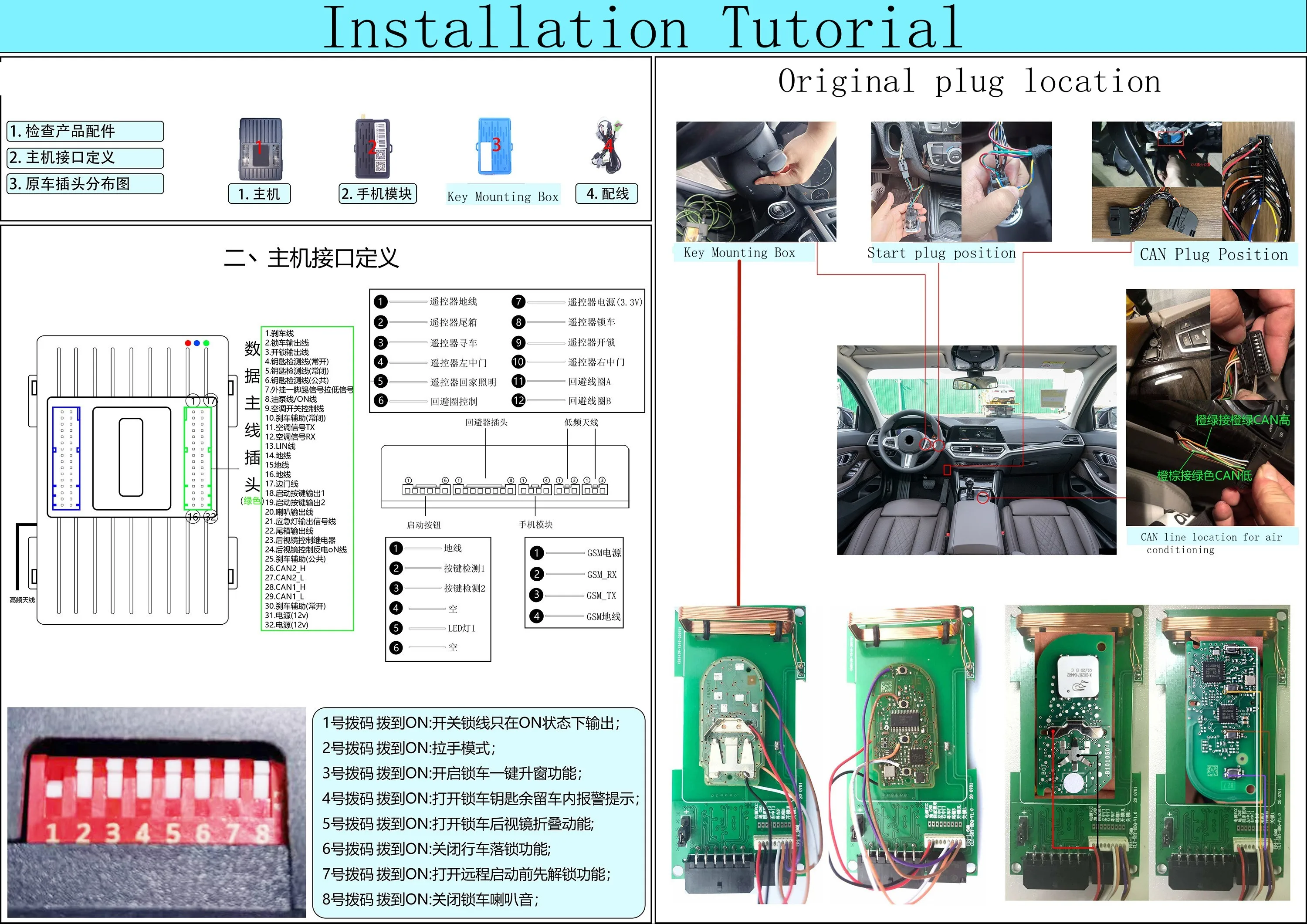 For BMW Series 2 3 4 F22 F23 F45 F30 F31 F34 F33 F36 Add Engine Remote Start Stop System Keyless Entry GSM Mobile app control