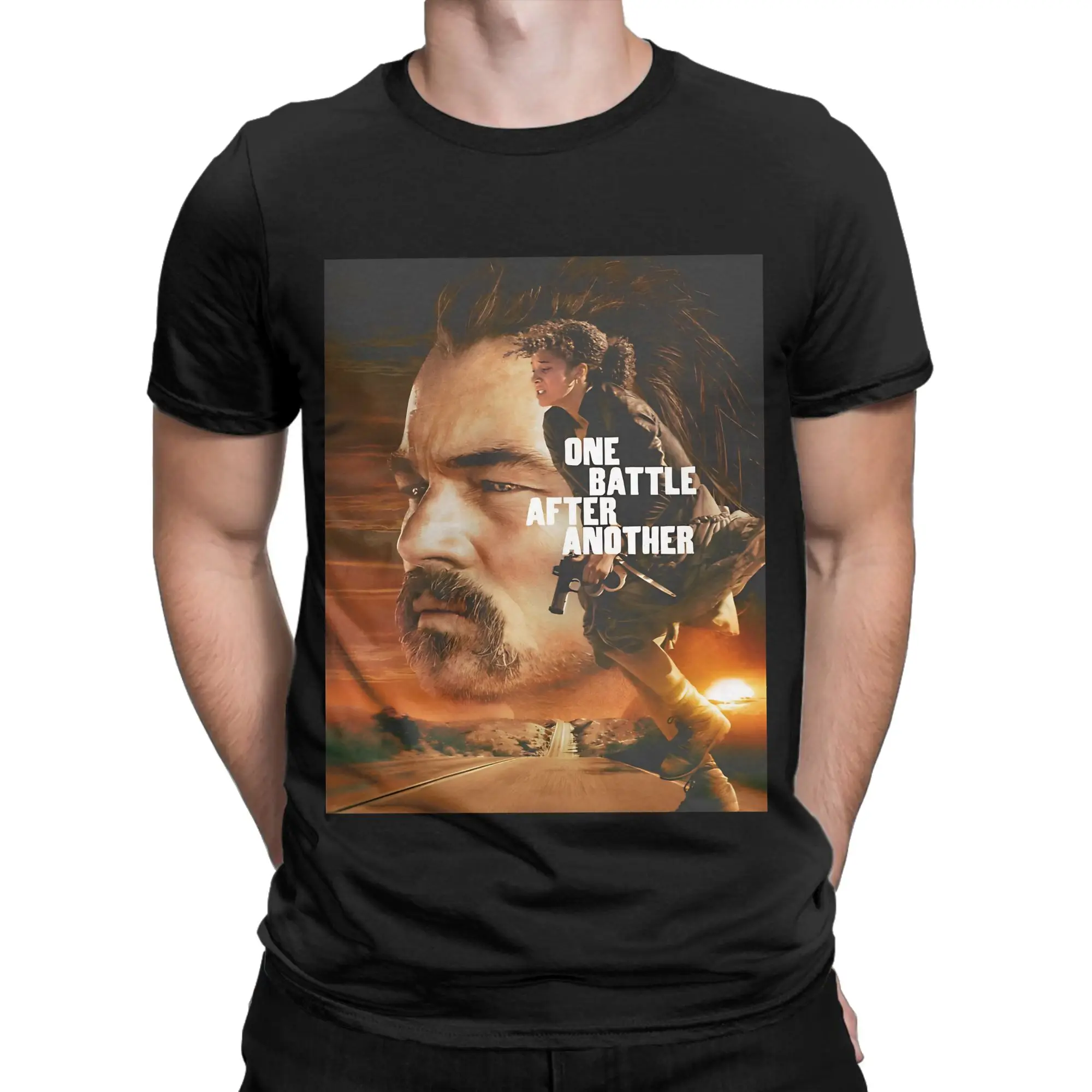 One Battle After Another Movie art Graphic 100% Cotton T-Shirt One Battle After Another Tees Tops For Men