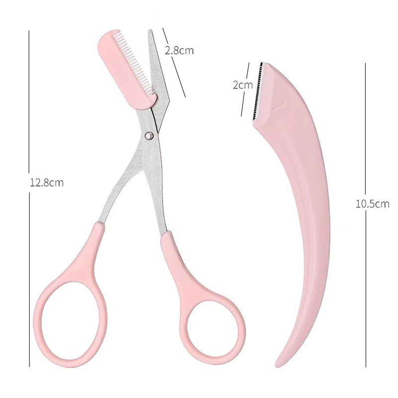 CNKESS 3Pcs Eyebrow Comb Trimming Knife Razor For Women  Brow Trimmer Scraper Eyebrow  Eyebrow Scissors With  Face