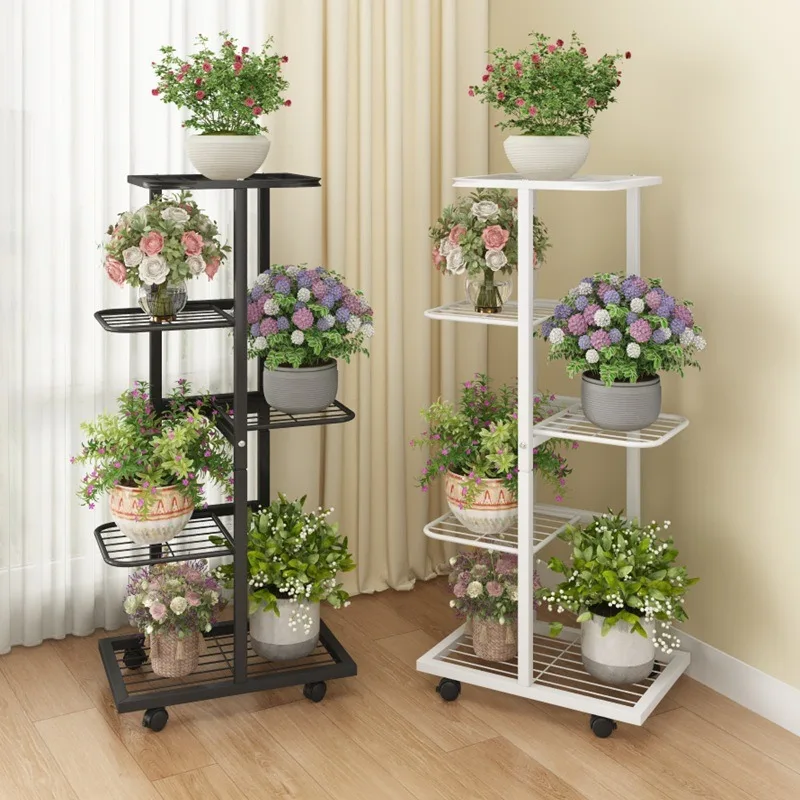 

Multi-layer Iron Art Flower Rack Floor-standing Plant Stand for Living Room Indoor Balcony Potted Plant Display Organizer
