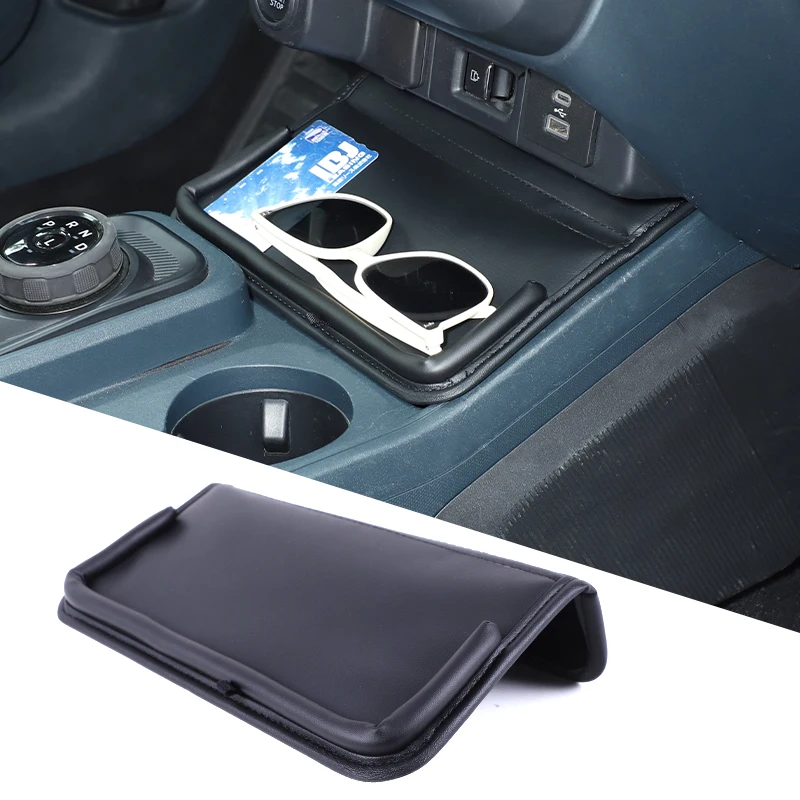 

Suitable For Ford Maverick 2022-2026 PU Leather Black Car Center Console Storage Slot Cover Interior Car Accessories
