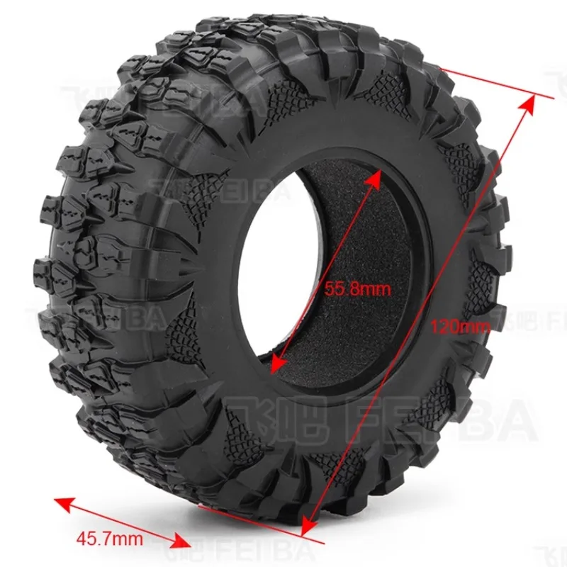 2.2-inch Dragon Claw Tire 120MM for 1/10 RC Crawler Car Traxxas TRX4 Defender Sport VS4 JIMNY Cherokee DIY Parts