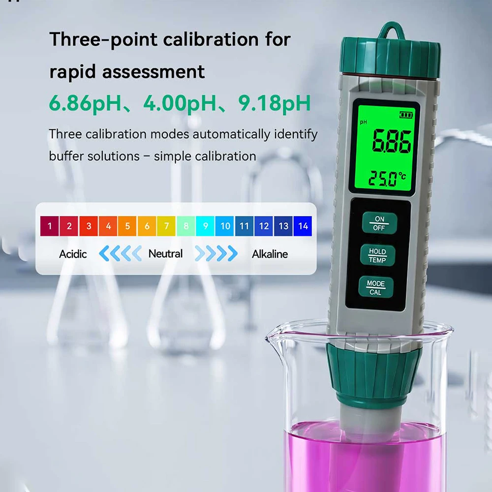 10-in-1 Professional PH Meter Pen Type Water Quality Tester Acidometer PH Acidity Meter for Aquarium Acidimeter Water Measuring