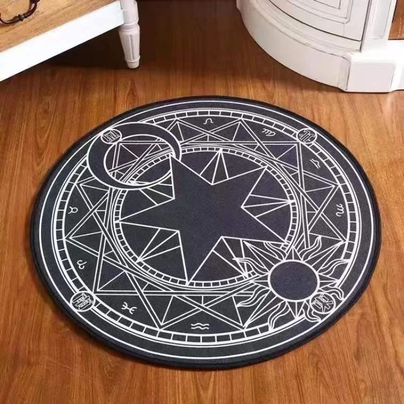 

60/80/100CM Cartoon Round Carpet Cardcaptor Sakura Magic Circle Rug Computer Chair Mat Hanging Basket Cushion