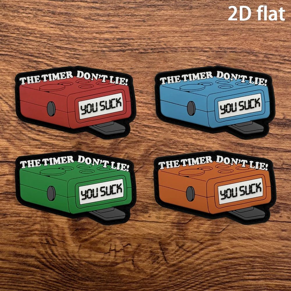 Timer-Shaped Special-Shaped Patch, Luminous in the Dark, Made of Pvc, Arm Badge with Velcro, Decorative Patch for Bags and Clothing, Comes with Matching Hook-And-Loop Badge Applique