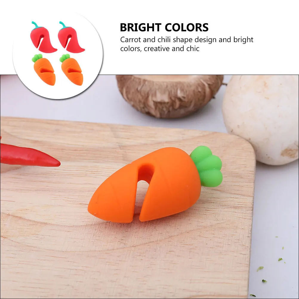 4pcs Silicone Lid Lifter For Pot Spill Proof Overflow Preventer Heat Resistant Kitchen Gadget Carrot Chili Shape Pot Cover