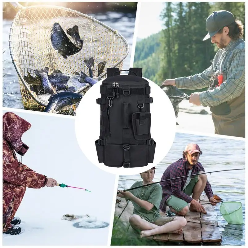 Angeln Rucksack Tackle Rucksack Mit Rutenhalter Wasserdicht Survival Pack Köder Lagerung Wandern Daypack Für Camping Wochenenden Kajak