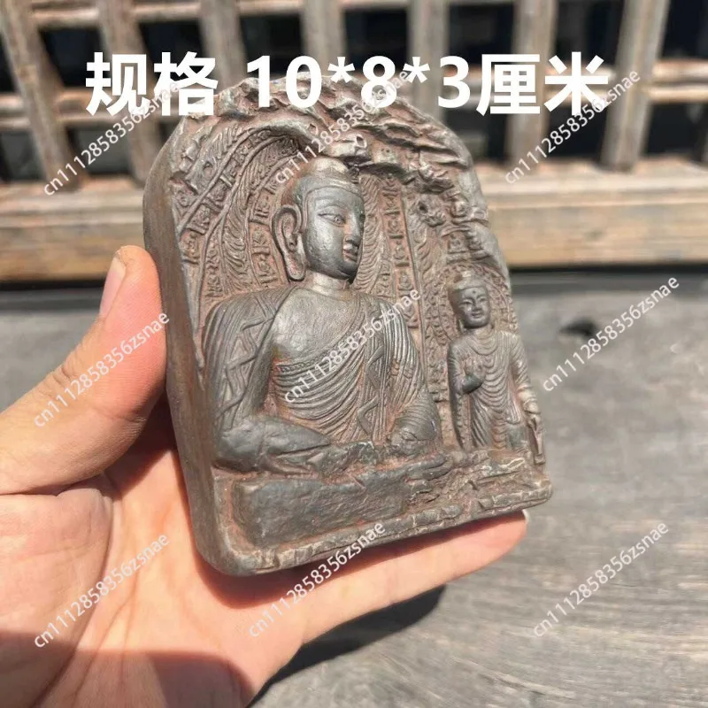Intangible Cultural Heritage Grotto Brick Carving Tile‑End Paperweight, 3D Cultural Creative Souvenir Desk Ornament