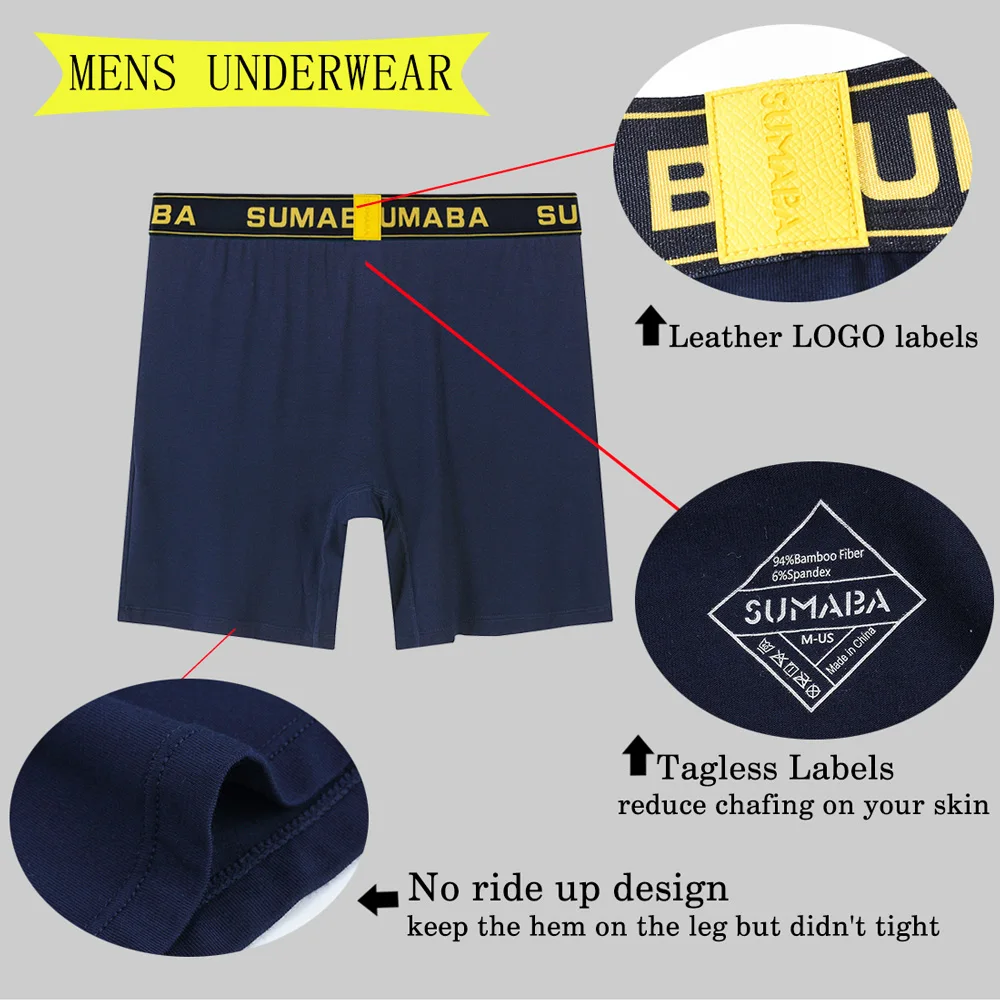 Roupa interior confortável masculina de fibra de bambu antibacteriana respirável roupa interior de boxe cor sólida eua tamanho M-XXXL