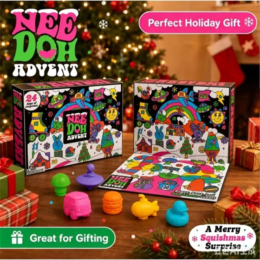 Christmas Easter Advent Calendar 24 Pcs Unique Cute Squishy Fidget Toy Slow Rebound Anxiety Relief Mystery Surprise Gift Box
