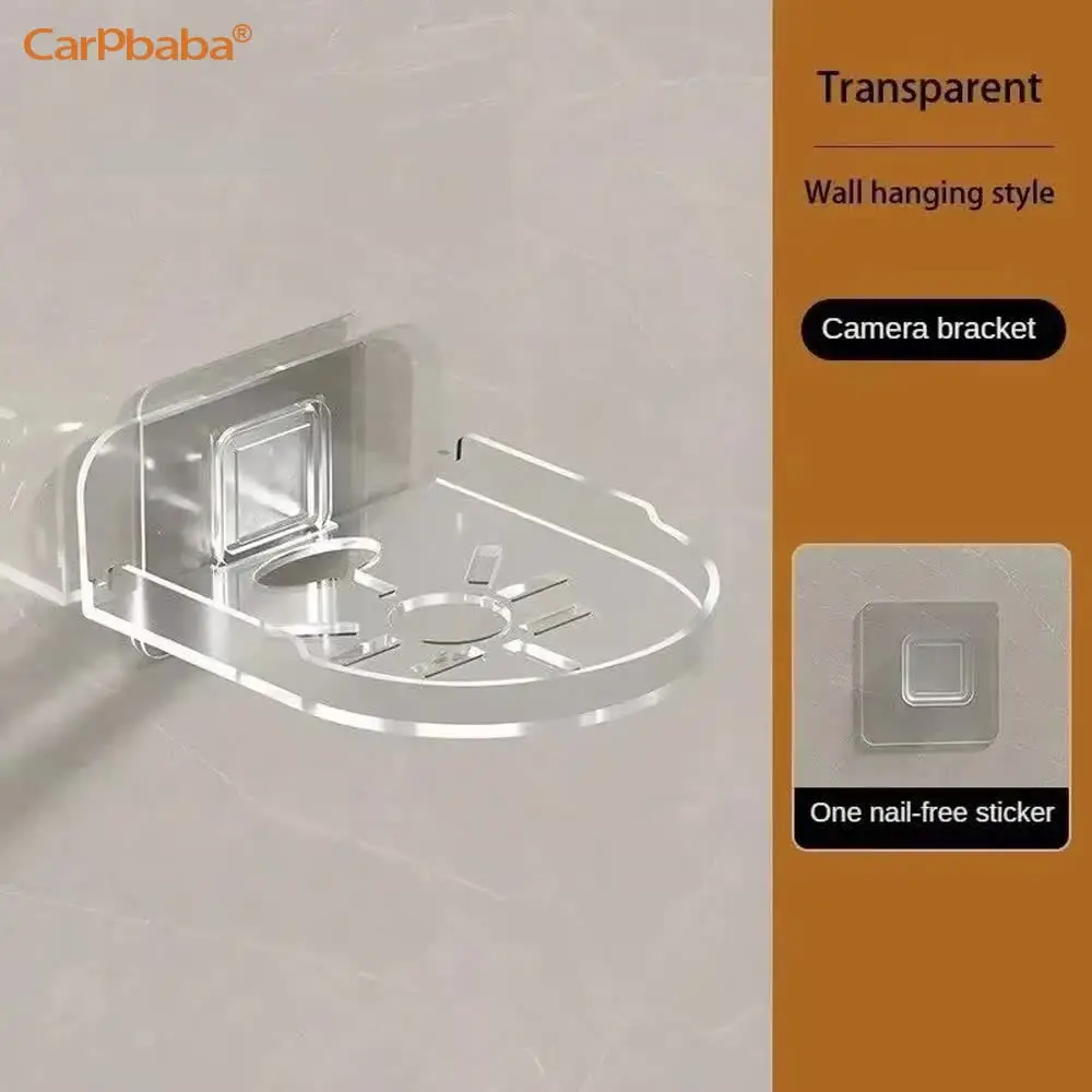 Caméra de Surveillance sans poinçon, support Transparent, Mini moniteur mural sans trace, étagères flottantes, support pour petits articles