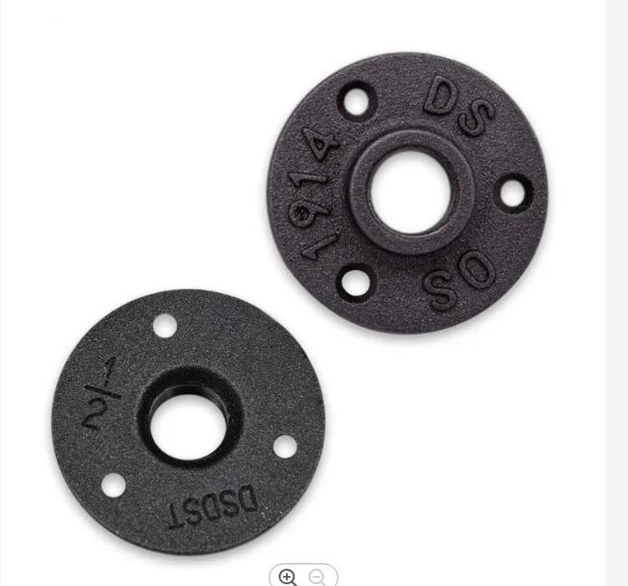 

Threaded Black Wrought Iron 1/2 Floor Flange 3 Hole DS OS 1914
