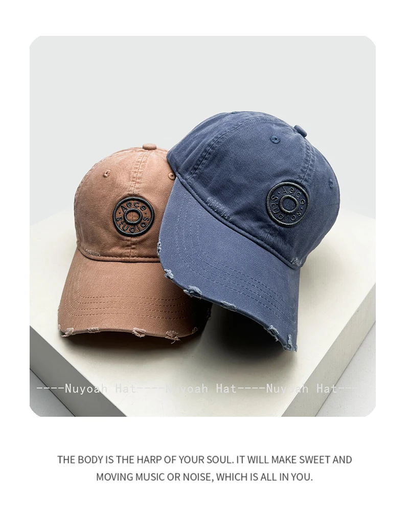 Neue Unisex Baseballkappen mit Retro-Ring-Buchstaben-Stickerei, Sonnenschutz, vielseitige Streetwear, modische Outdoor-Schirmmützen – Detail 5
