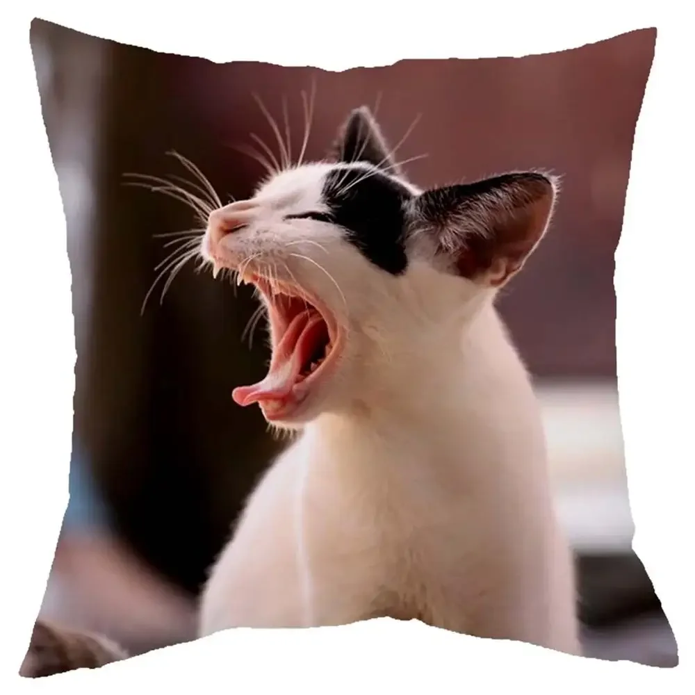 Cute little Lazy cat series living room sofa decoration cushion cover bed children\'s  home  pillowcase