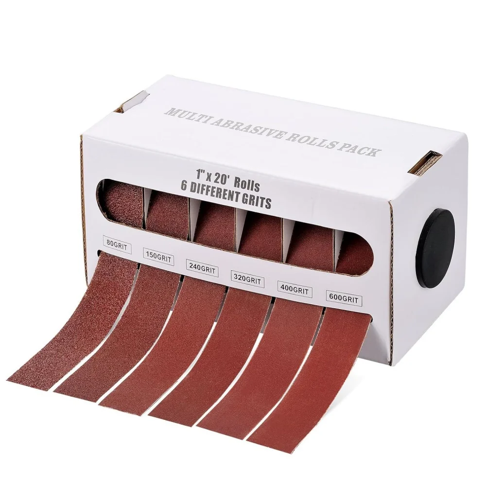 6-rolls-aluminum-oxide-sandpaper-roll-1-×20ft-abrasive-cloth-sanding-belt-with-dispenser-box-for-wood-metal-glass-polishing