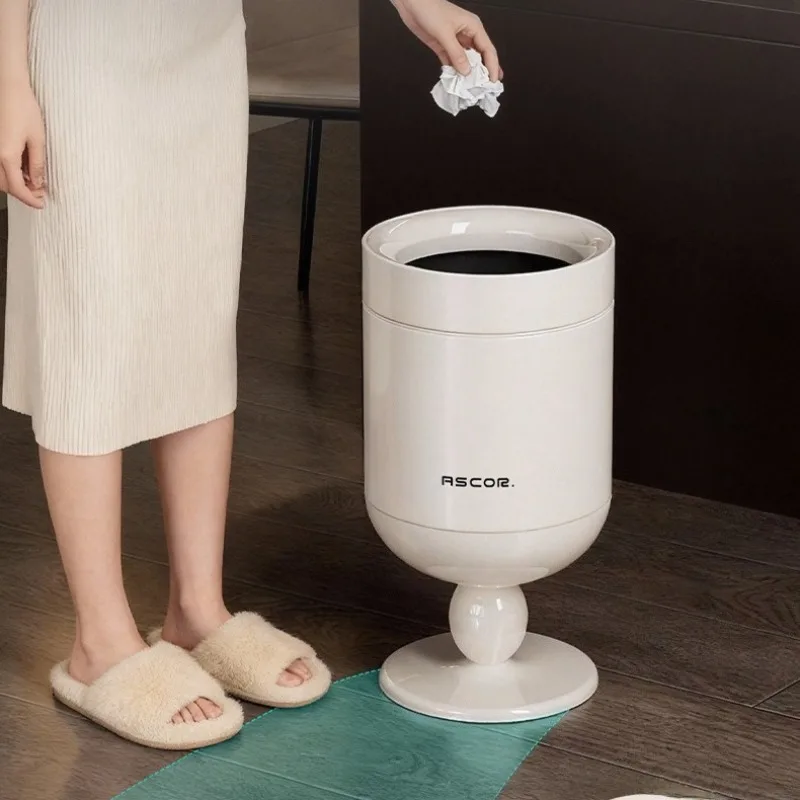 Stainless Steel Trash Can Large Capacity Trash Bin Living Room Separate Trash Wastebasket Food Waste Disposal Separate Container