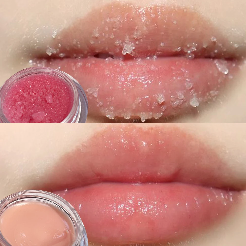 2 w 1 Scrub Lip Mask Lip Balm Double Effect Lipstick Repair Dead Skin Exfoliating Moisturizing Repair Fine Lines Lipgloss Care