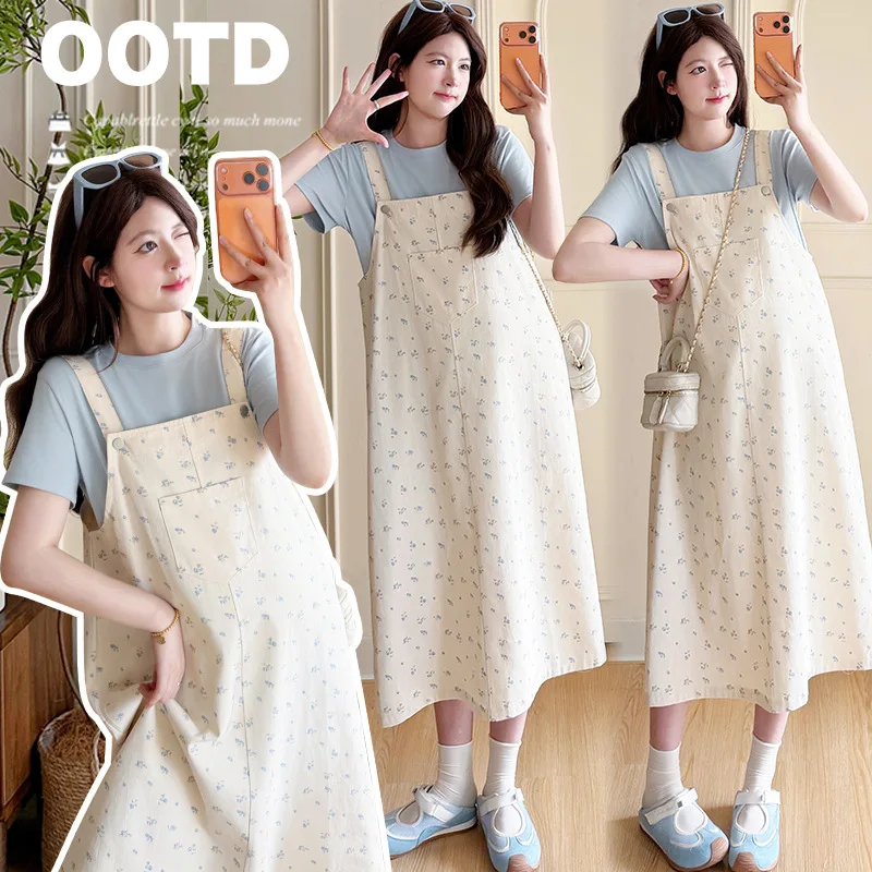 traje-de-maternidad-verano-2026-camiseta-de-manga-corta-y-vestido-tipo-pinafore-dulce-y-lindo-para-mujeres-embarazadas-holgado-y-comodo