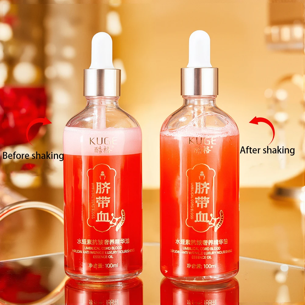 

100ml Umbilical Cord Blood Hirudin Aanti Wrinkle Luxury Essence Oil face care Moisturize serum facial Beauty skin care products