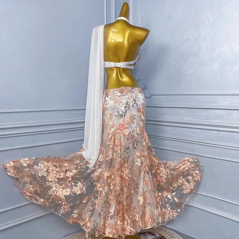 Spersonalizowane stroje do tańca brzucha Sukienka do występów Damska chińska odzież do tańca orientalnego Sukienki do ćwiczeń dla kobiet Zestaw biustonosza i spódnicy