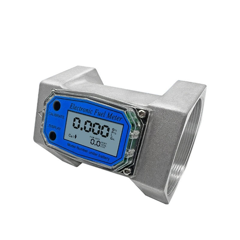 Flowmeter 1in/2in/2.5in/3in LCD Digital Liquid Flow Meter Electronic Turbine-Flowmeter for Diesel-Fuel Urea Water