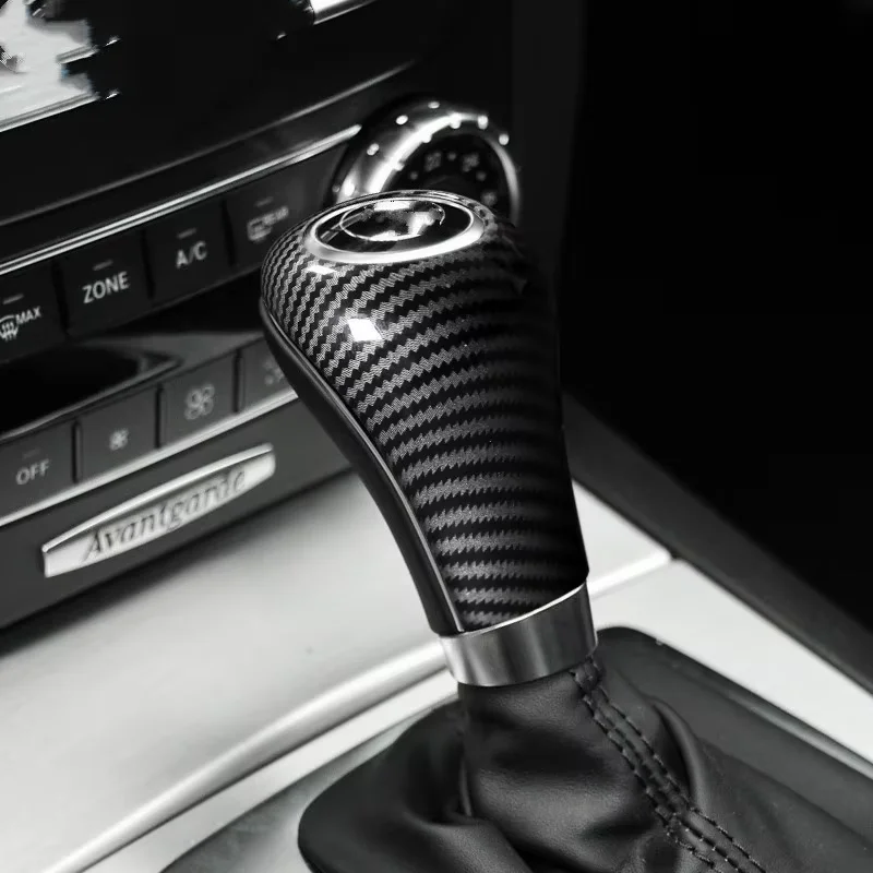 1/2pcs Carbon Fiber Gear Shift Cover For 06-13 Mercedes Benz W204 W212 C E A G GLS Class ABS Shift Knob Cover Decorative Fitting